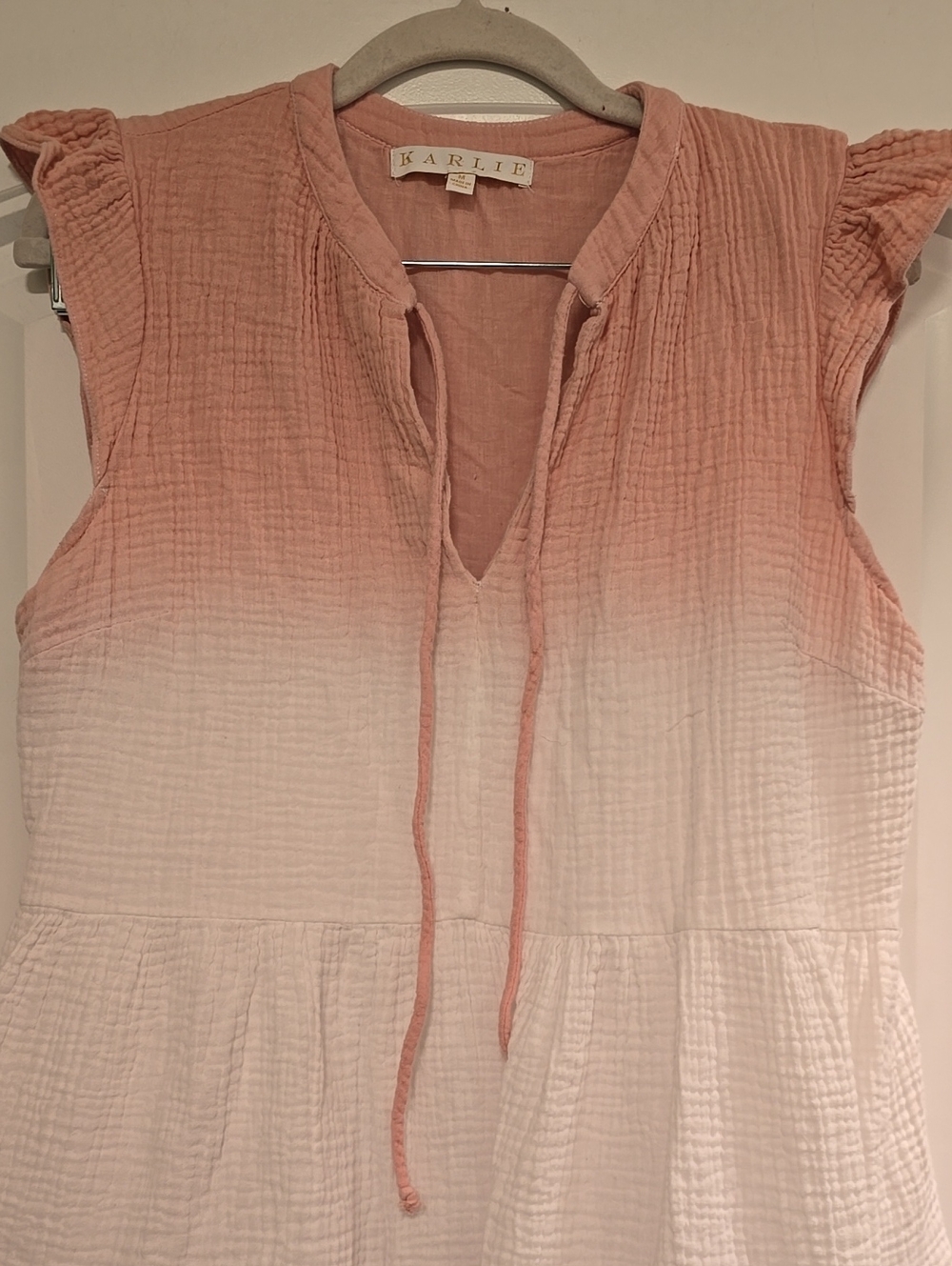 KARLIE Ombre Costal Cotton Gauze Shift Dress - Picture 4 of 6
